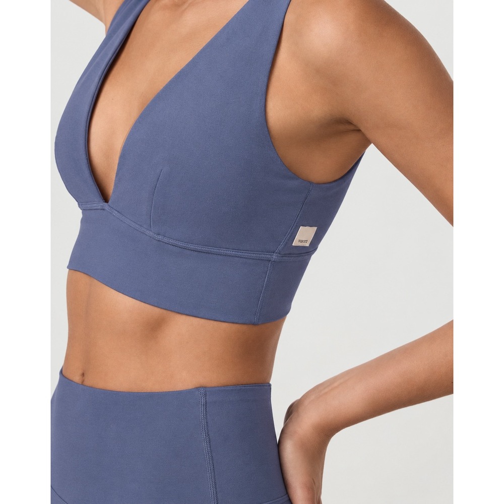 Vuori AllTheFeels Triangle Bra XS Periwinkle Blue Longline Sports Bra